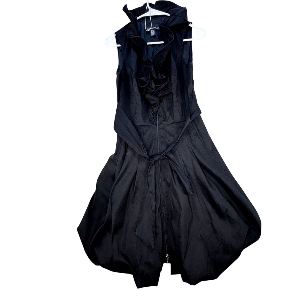 Frank Lyman Design Dress Women 2 Black Ruffle Front Bubble Hem Formal‎ Cocktail